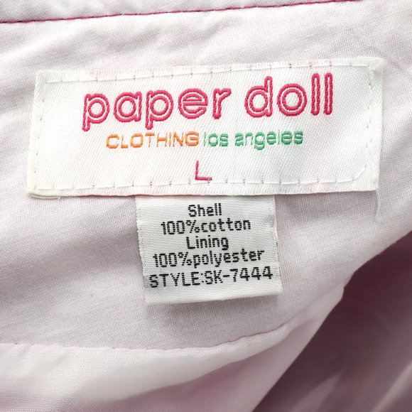 Paper Doll Skirt Juniors Large Pink White Plaid Pleated Lined Swing Rockabilly - Picture 3 of 11
